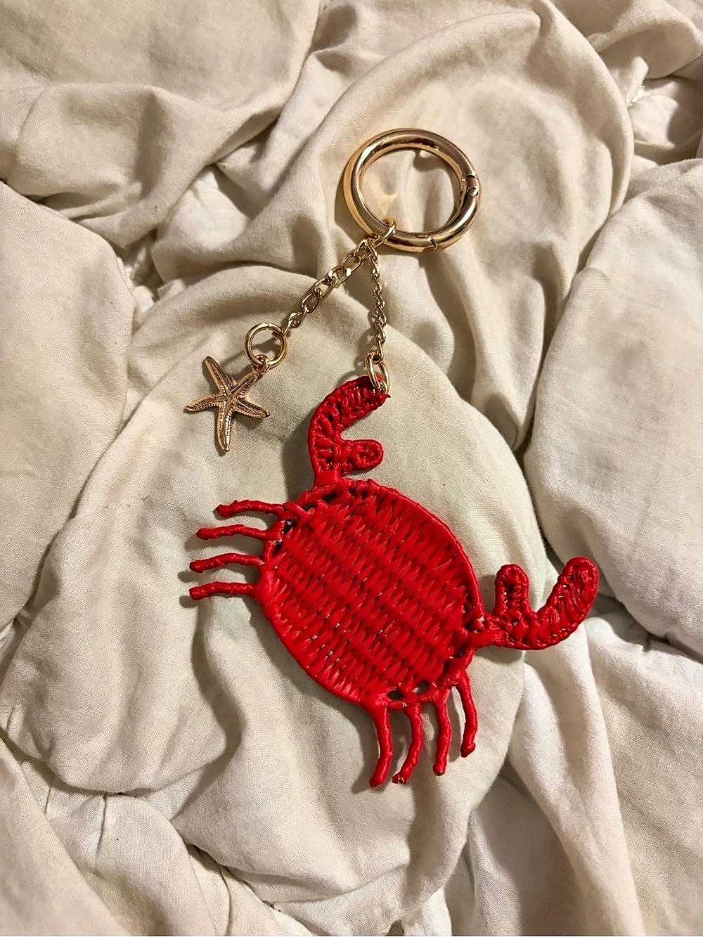 Poolside The Crab Bag Charm Red Crab Keychain